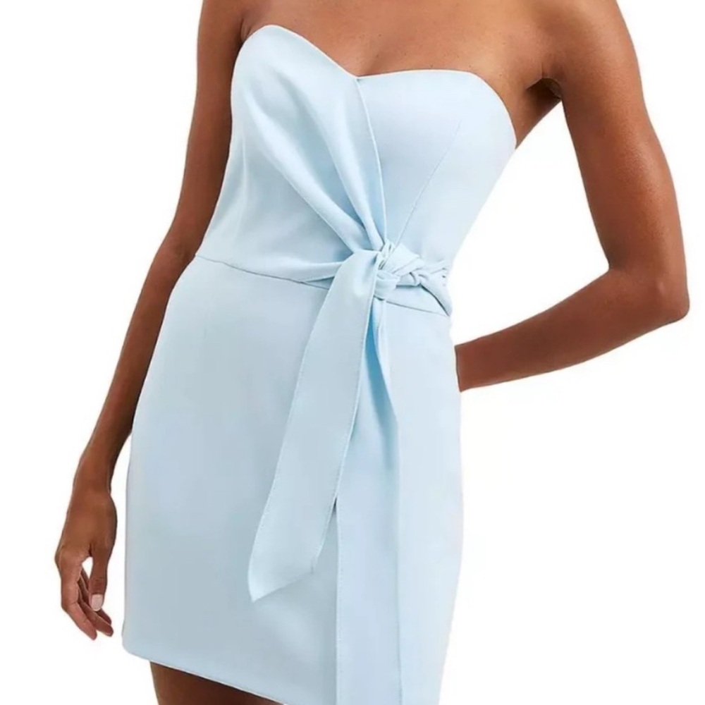 French Connection strapless blue dress